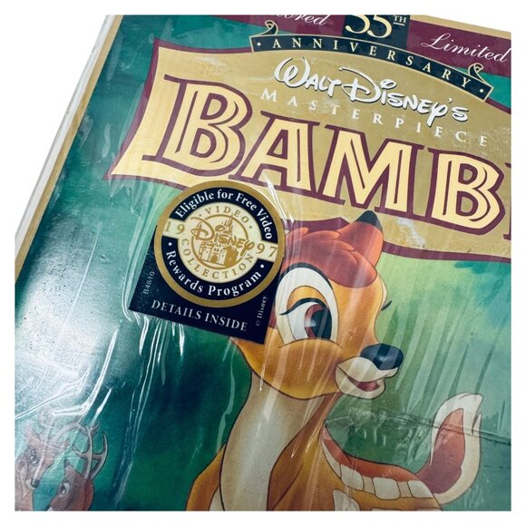 Walt Disney's Masterpiece Bambi 55th Anniversary Limited Ed VHS Movie Sealed - Picture 7 of 7